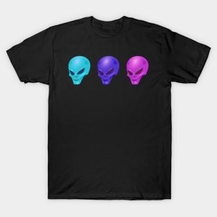 THREE COLORS ALIENS UFO FROM SPACE T-Shirt